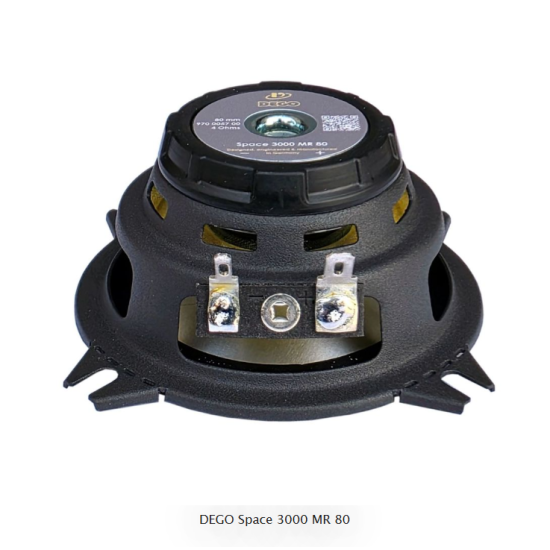 DEGO Space 3000 MR 80 ​​​​​​​ Głośniki średniotonowe o średnicy 80 mm. Impedancja 4 Ohm. Moc 40W RMS